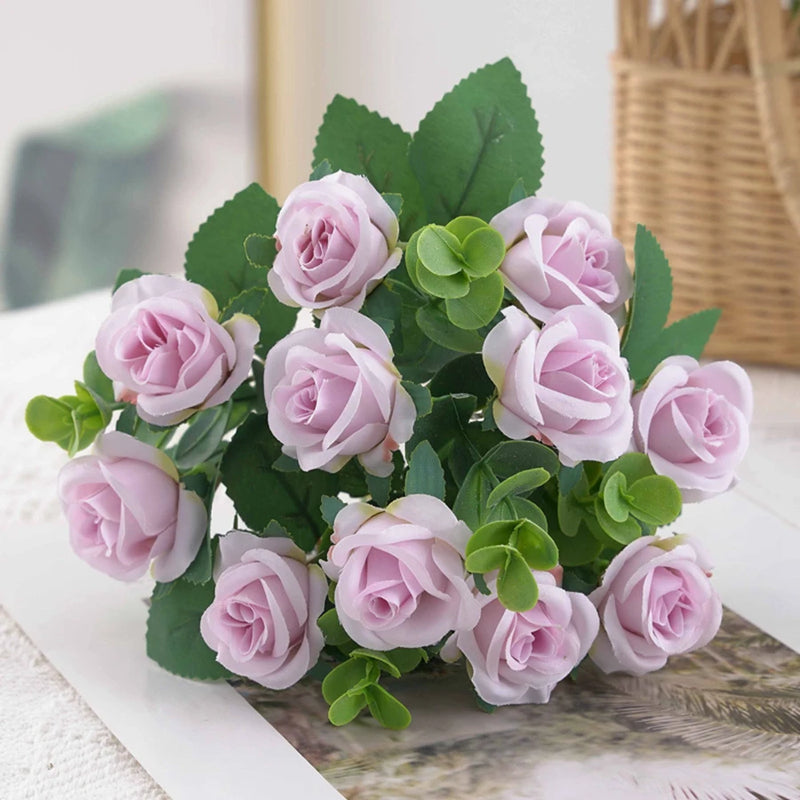 Silk Rose & Eucalyptus Floral Arrangement
