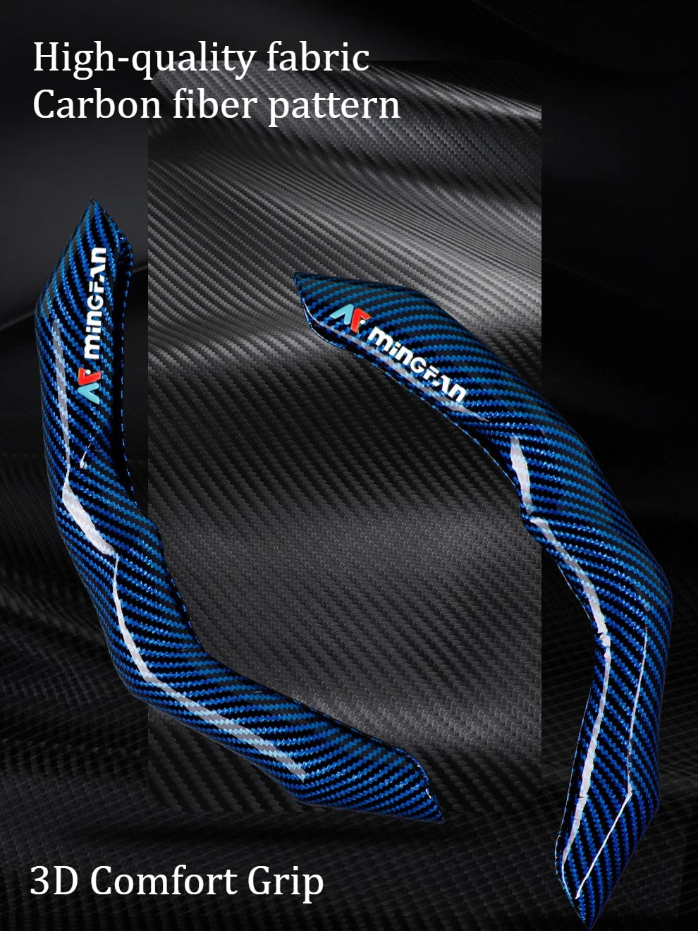 Carbon Fiber Texture Steering Wheel Cover - Anti-Slip & Comfortable Grip