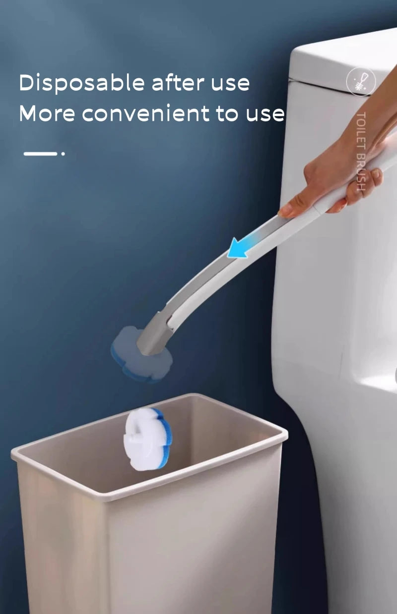 Disposable Toilet Brush Set with Replaceable Heads
