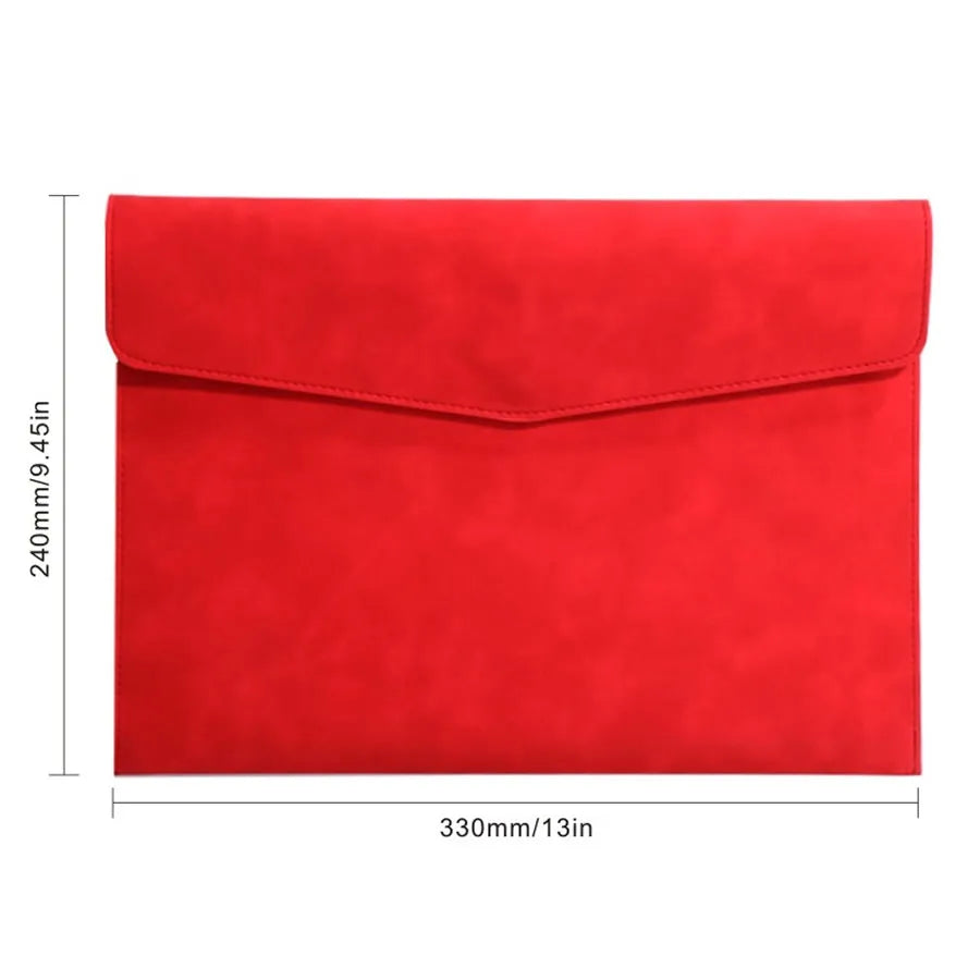 Classeur rouge en cuir PU premium A4.