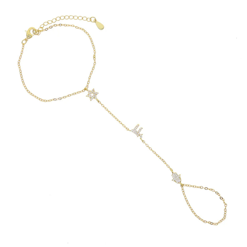 Elephant Charm Link Bracelet with Cubic Zirconia