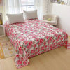 Red Floral Printed Flat Bed Sheet – Soft & Breathable
