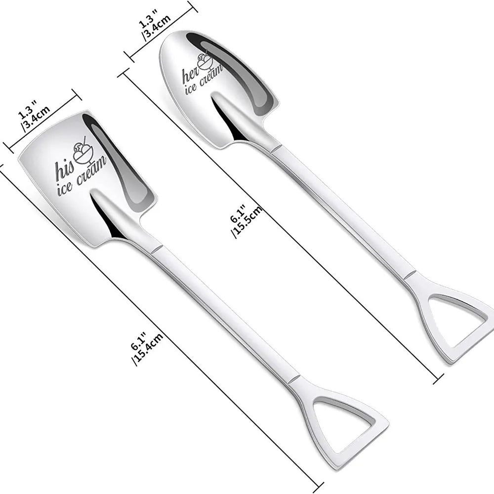 Cuillère à glace en acier inoxydable gravée - Cadeau