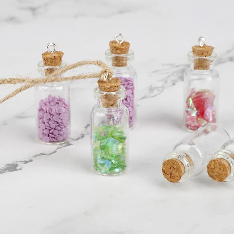 Mini Cork Stopper Glass Bottles for DIY Crafts & Decor