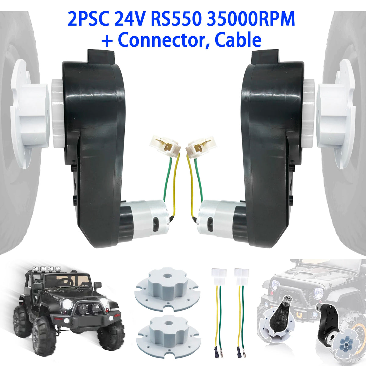 Kids Ride-On Car Upgrade Motor & Gearbox Kit (12V/24V)