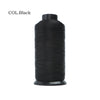 Black heavy-duty nylon bonded thread spool for leather, upholstery, and canvas.