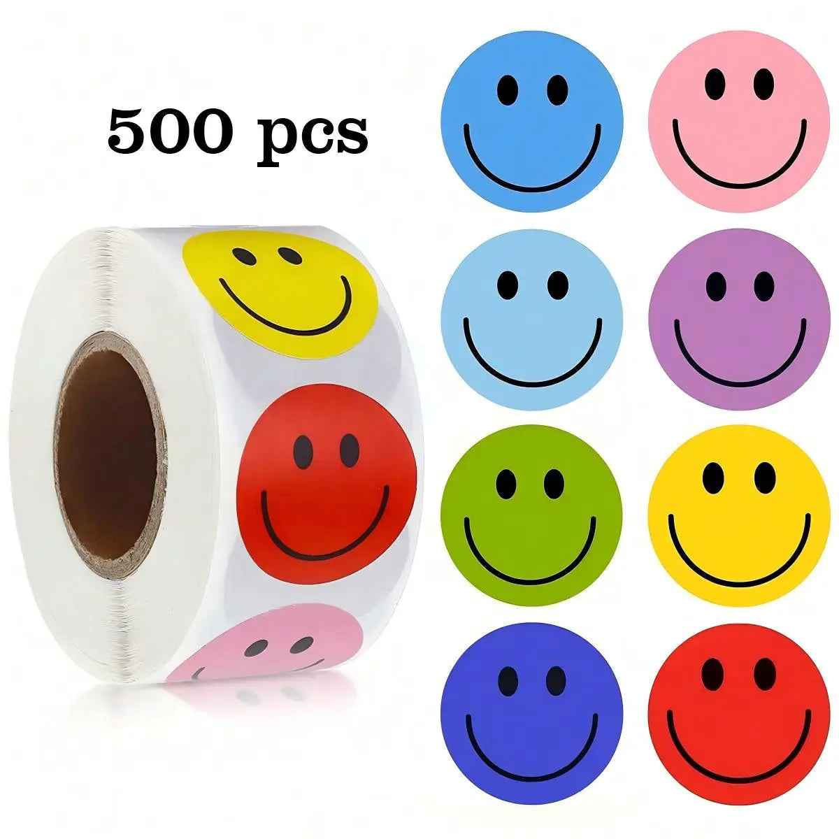 Smiling Face Reward Stickers - 500 Pack