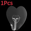 Heart-Shaped Self-Adhesive Hooks (Set of 6) – No-Drill, Multi-Purpose Transparent Hangers