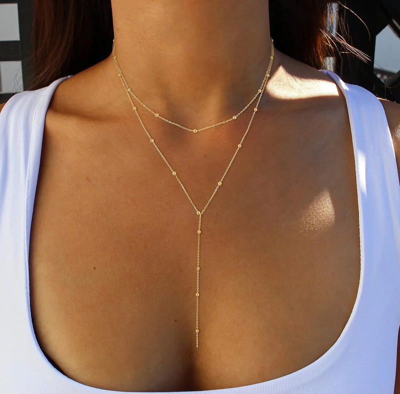 Y-Shaped Layered Pendant Necklace