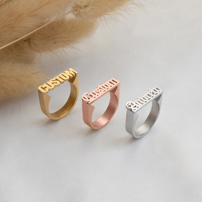 Personalized Stainless Steel Name Ring