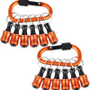 Orange magnetic hex bit holder keychain with quick-release chuck and multiple bits.