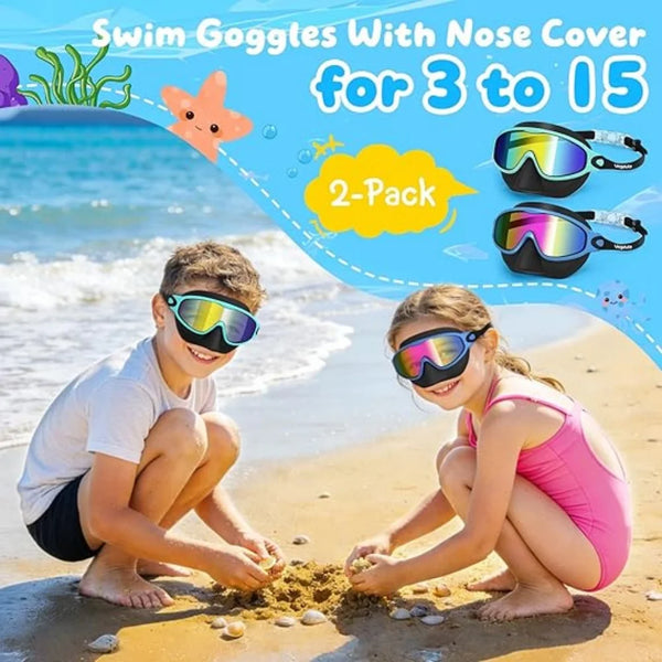 Kids' Anti-Fog Swim Goggles with Nose Cover