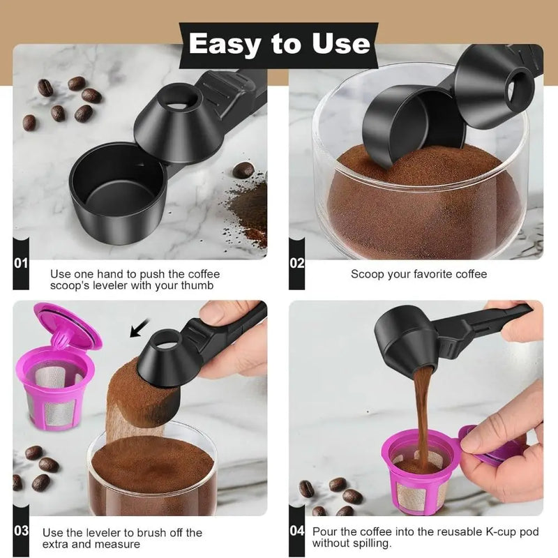 No-Spill Powder Scoop with Sliding Funnel