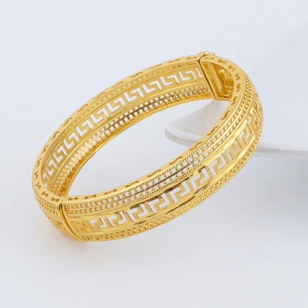 Gold Plated Hollow Bangles for Women