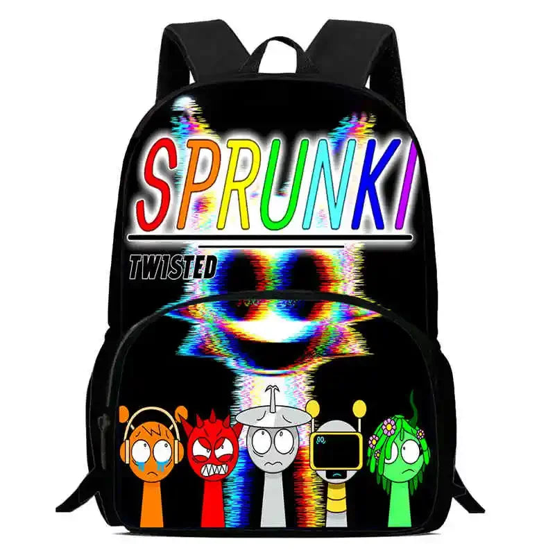 Cartable Enfant Cartoon Sprunki avec Pochette Avant