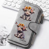 Highland Cow Print Zip-Around Wallet with Card Holder