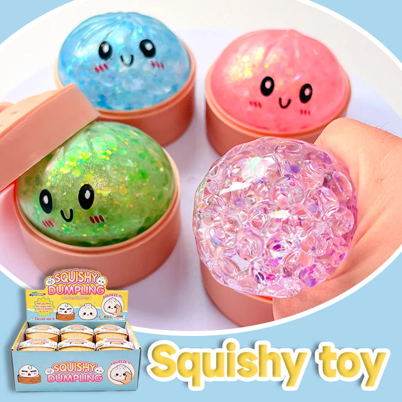 Dumpling Squishy Toy with Smiley Face
