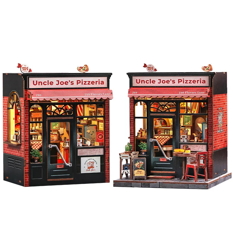 Book Nook DIY Wooden Miniature Kit with LED Lighting