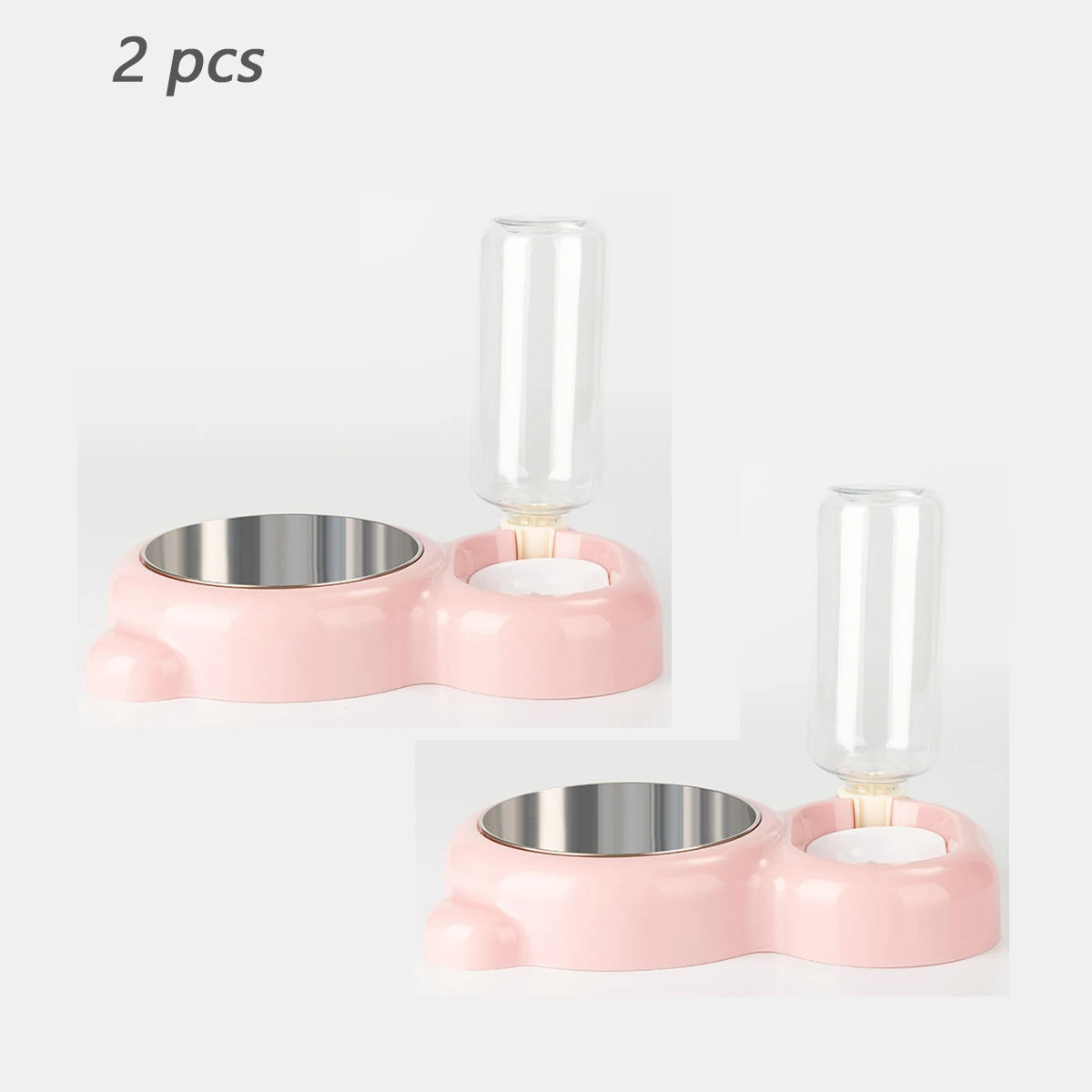 2-in-1 Pet Food and Water Bowl with Automatic Water Dispenser
