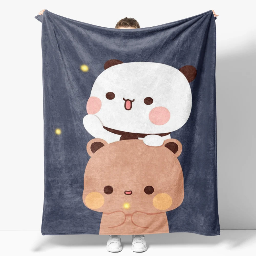 Cozy Cartoon Flannel Throw Blanket for Kids and Sofa