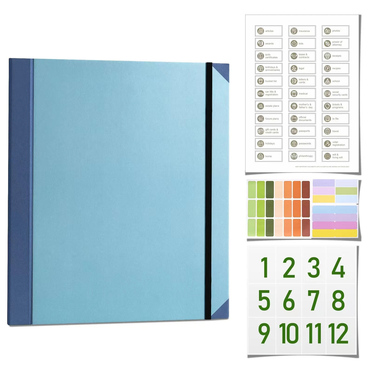 Emergency Preparedness Document Organizer with Accordion Pockets