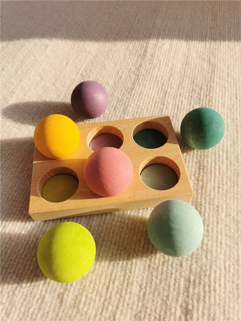 Rainbow Stacking Blocks & Peg Dolls Set – Natural Wooden Toy