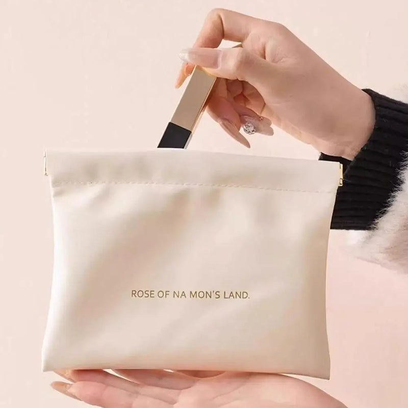 Compact PU Travel Pouch with Spring Closure