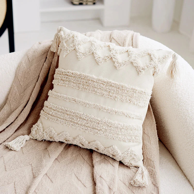 Nordic Bohemian Geometric Tassel Decorative Pillow Cover