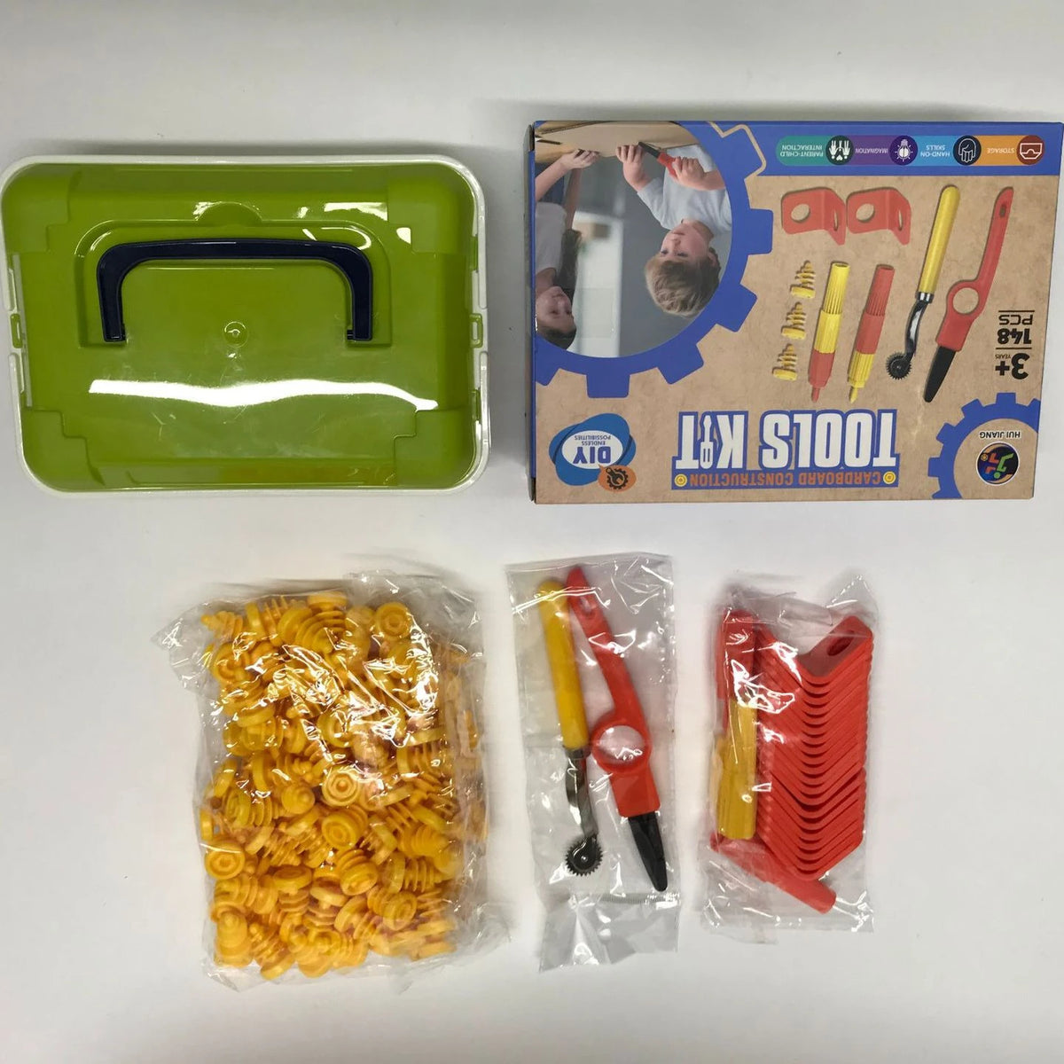 Kids Construction Tool Set with Cardboard Cutter and Toolbox