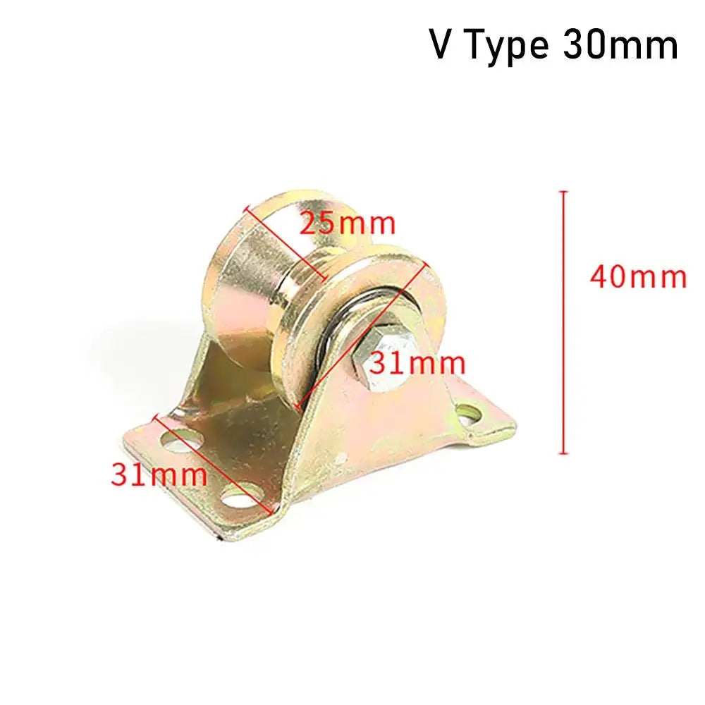 V-Typ 30mm Edelstahl-Rollierrad mit markierten Maßen