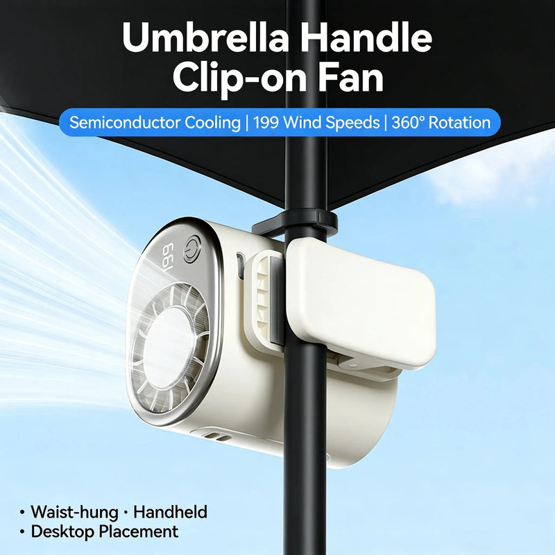 Mini Portable Clip-On Fan with 360° Rotation