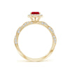 Pear-Cut Lab-Grown Ruby Halo Ring in Yellow Gold
