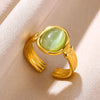 Vintage Oval Opal Ring with Adjustable Gold Band