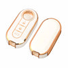 A white and copper luxury leather key case for Fiat and Citroen models, shown in a side view.