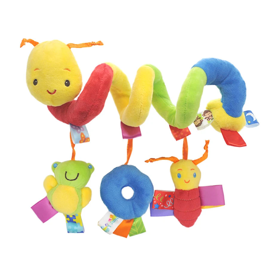 Soft Car Seat & Stroller Toy Set with Mirror, Crinkle, and Squeaky Sounds