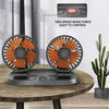 Dual-Head USB Car Fan with Adjustable Speed