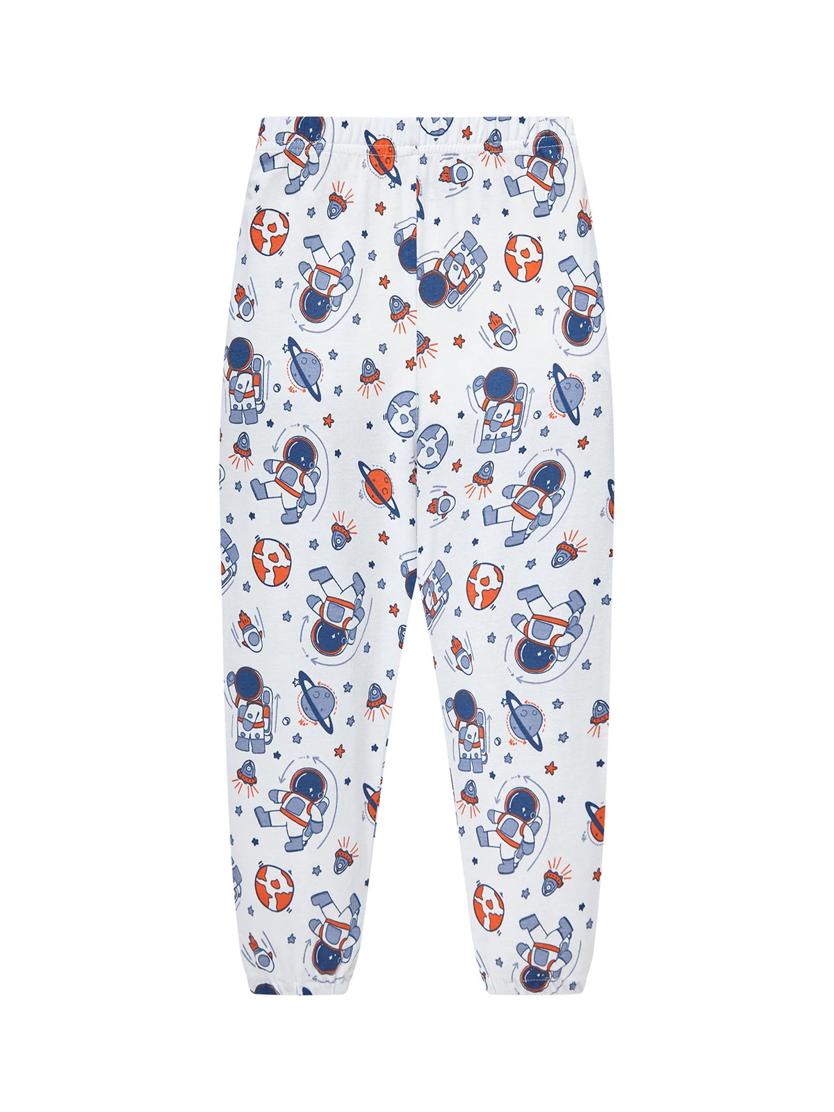 Kids' Cotton Cartoon Astronaut Pajama Set