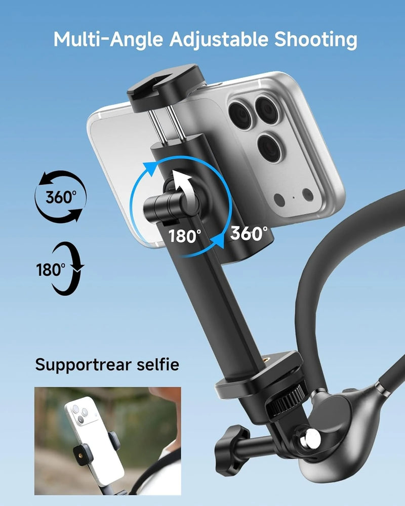 Hands-Free Neck Phone Mount with Magnetic Quick-Release