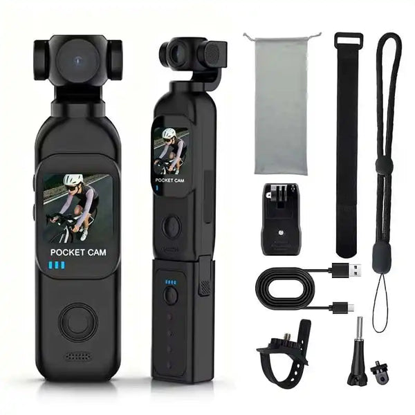 4K Pocket Action Camera with Rotating Lens