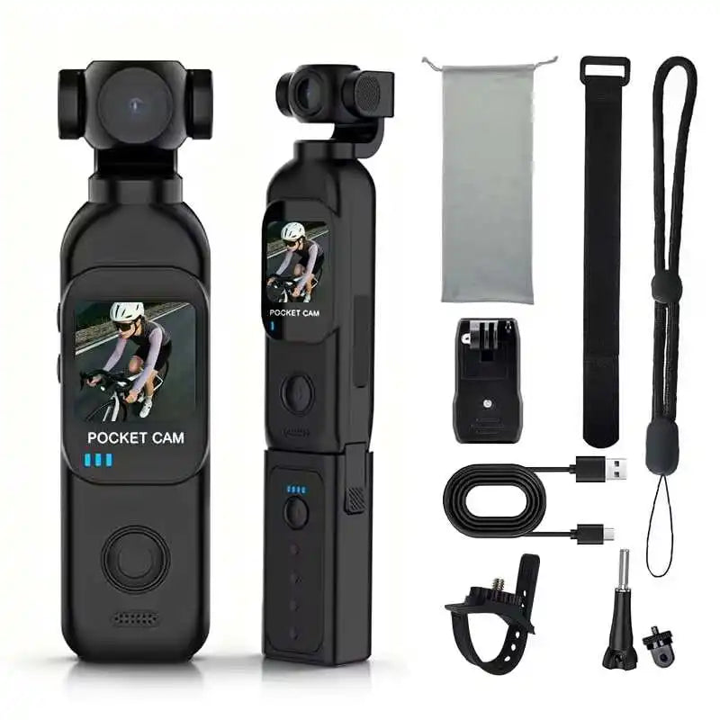 4K Pocket Action Camera with Rotating Lens