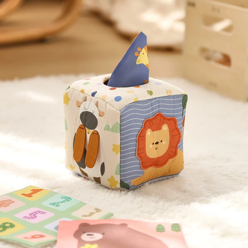 Montessori Sensory Tissue Box Toy with Soft Scarves