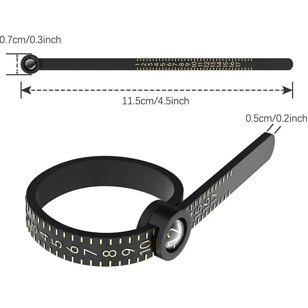 Ring Sizer Tool with Built-In Magnifier