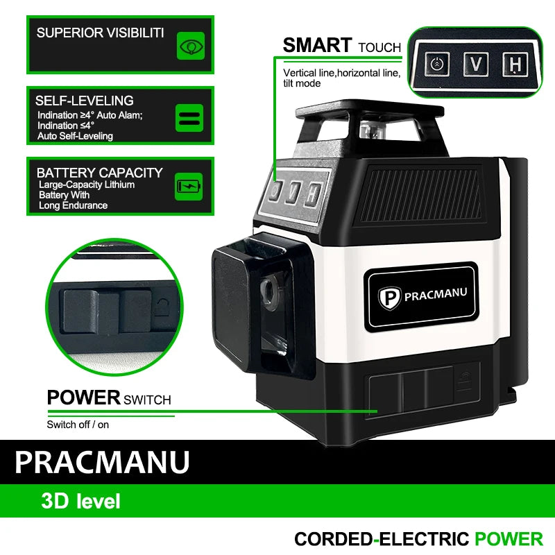 12-Line 3D Self-Leveling Laser Level