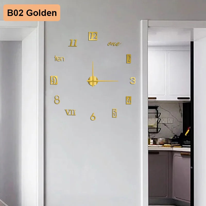 Modular 3D Number Wall Clock with Silent Movement