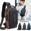 Men's Waterproof Anti-Theft Crossbody Bag with USB Charging Port