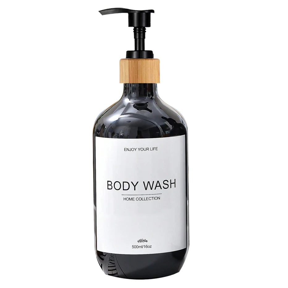 Refillable Shampoo & Body Wash Dispenser Bottle with Pump (500ml)