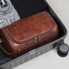 Hanging Leather Toiletry Bag with Durable Water-Resistant Design