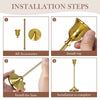 Set of 6 Gold Brass Taper Candle Holders with Weighted Base