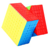 A colorful wooden cube puzzle with yellow, red, and blue faces shown at an angle.