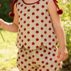 Girls' Sleeveless Dot Print Tank Top and Lantern Shorts Set